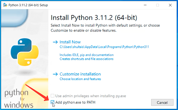 Add Python to Path